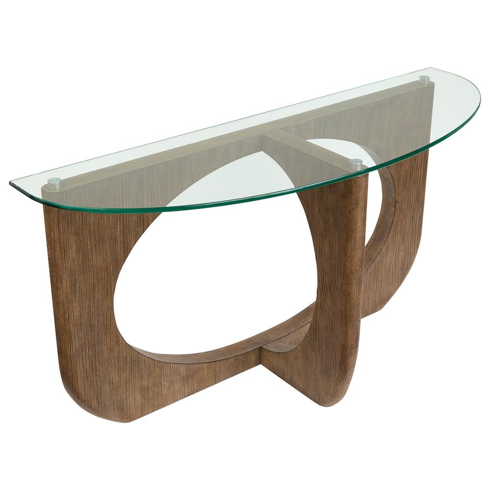 Nicolette Home Lainey Console Sofa Table in Almond and Clear, , large