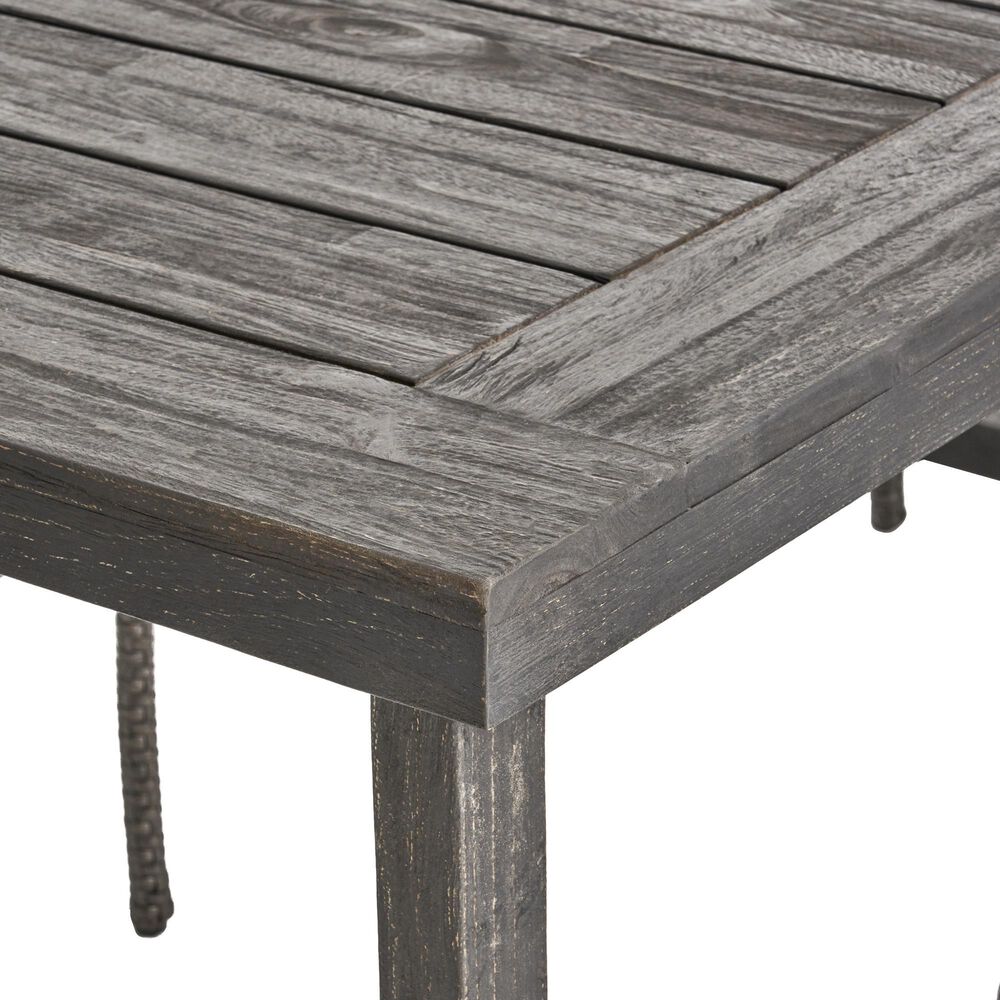 Hearth and Haven 6-Piece Outdoor Dining Set with Light Grey Cushions in Dark Grey, , large