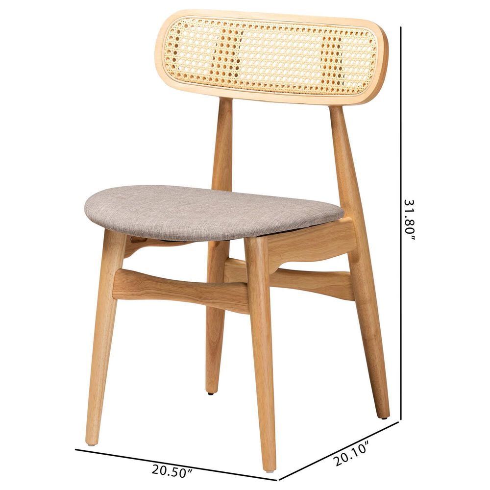 Baxton Studio Tarana Side Chair in Natural Oak and Light Brown (Set of 2), , large