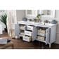 James Martin Vanities Palisades 72" Double Bathroom Vanity in Bright White with 3 cm Arctic Fall Solid Surface Top and Rectangular Sinks, , large