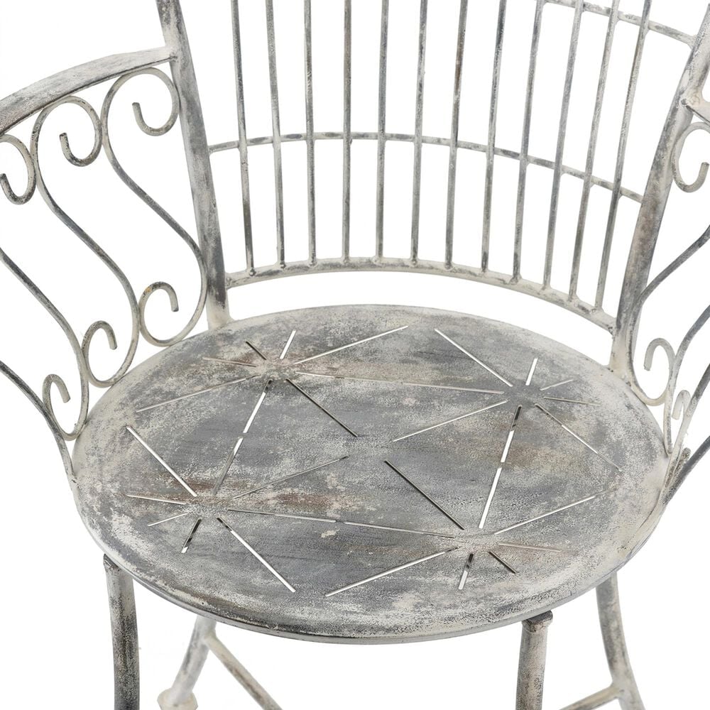 Hearth and Haven Outdoor Arm Chair with Fan-Shaped Backrest in Gray, , large