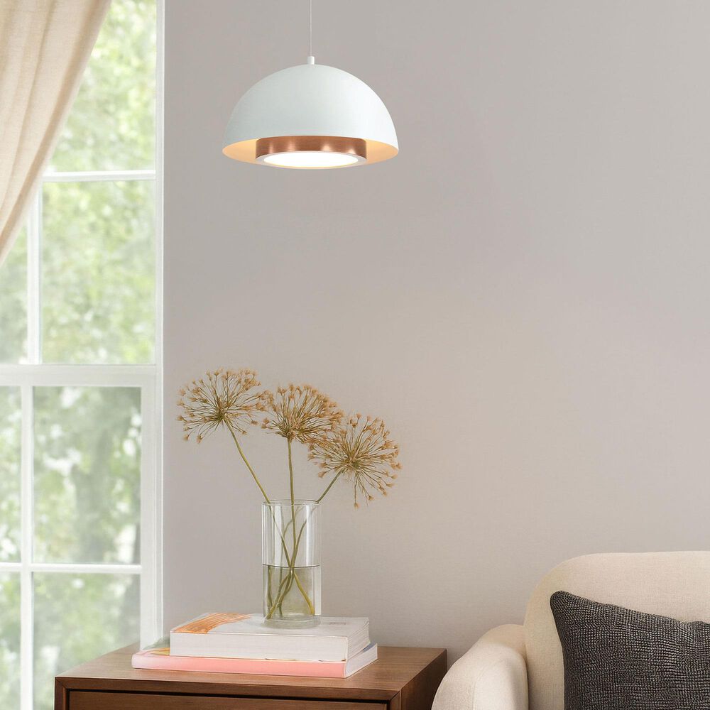 Golden Lighting Solsken 7" 1-Light Pendant in Sand White, , large