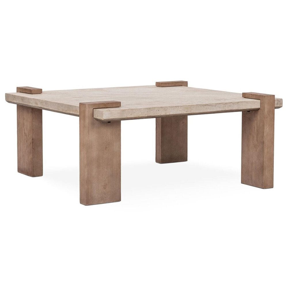 Classic Home Ruare 40" Square Coffee Table in Distressed Brown, , large