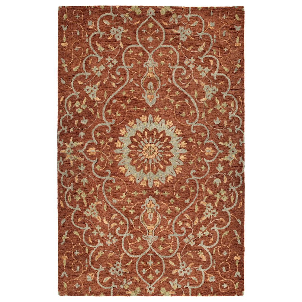 Kaleen Rugs Chancellor 4" x 6" Brick, Slate, Nutmeg and Sage Area Rug, , large