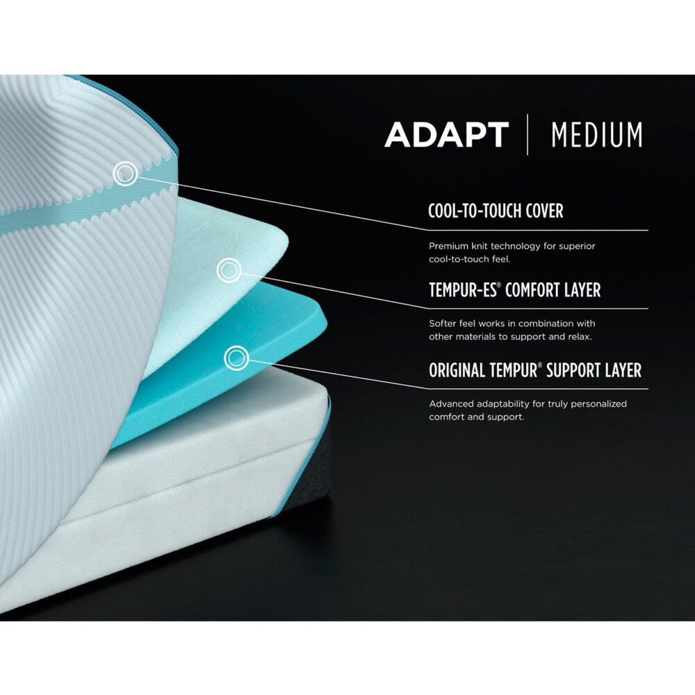 Tempur-Pedic TEMPUR-ADAPT Medium Queen Mattress with High Profile Box Spring, , large