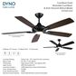 Minka-Aire Dyno 52" Ceiling Fan with Dark Walnut Blades in Coal, , large