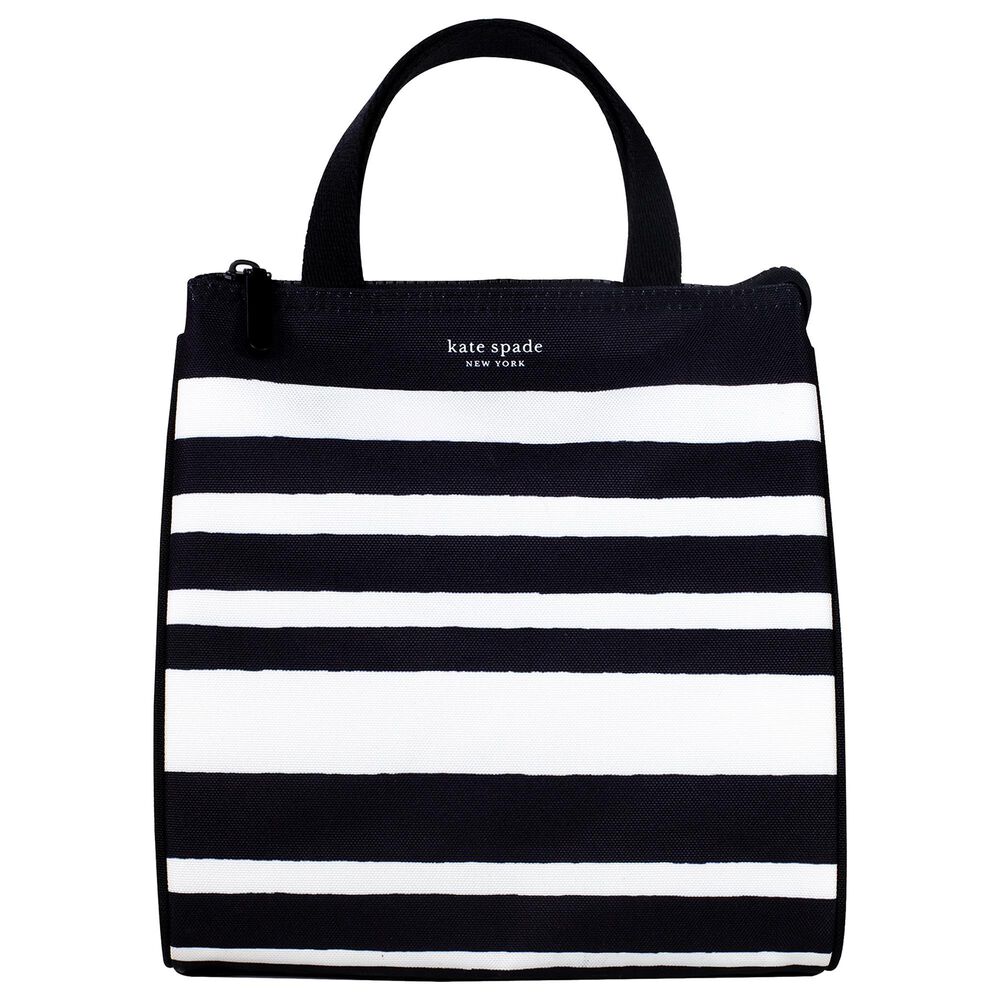 Kate Spade New York Sarah Stripe Lunch Bag in Black and White, , large