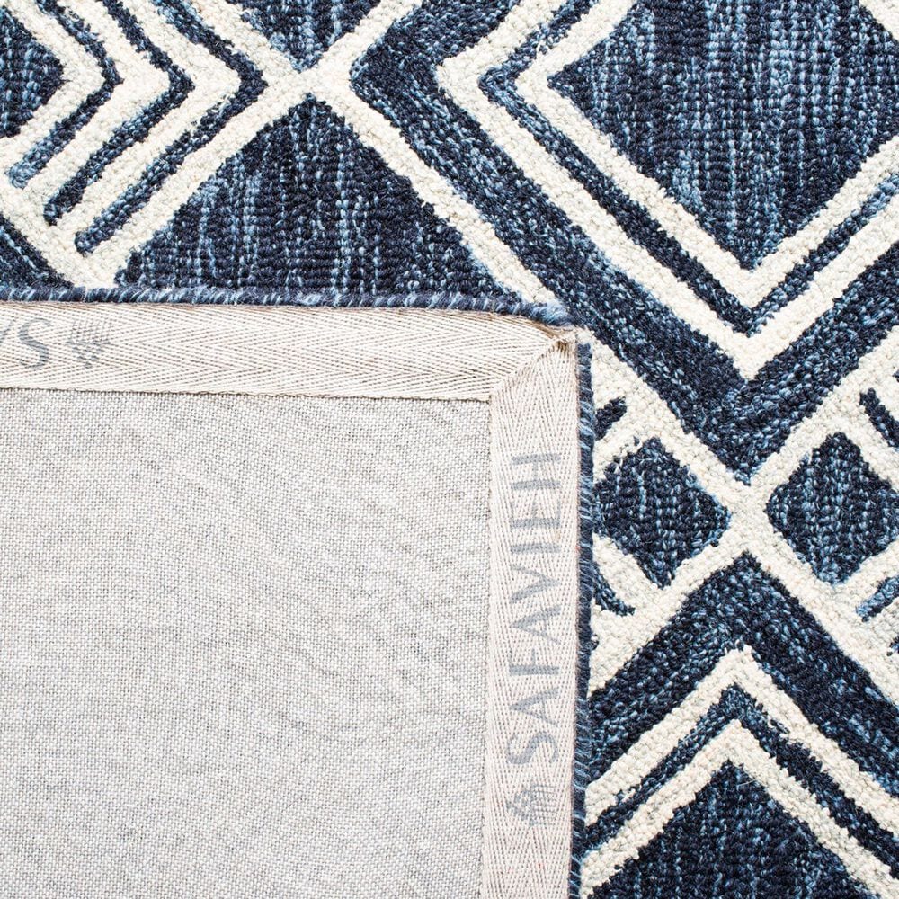 Safavieh Micro-Loop MLP154N 4&#39; x 6&#39; Navy and Ivory Area Rug, , large