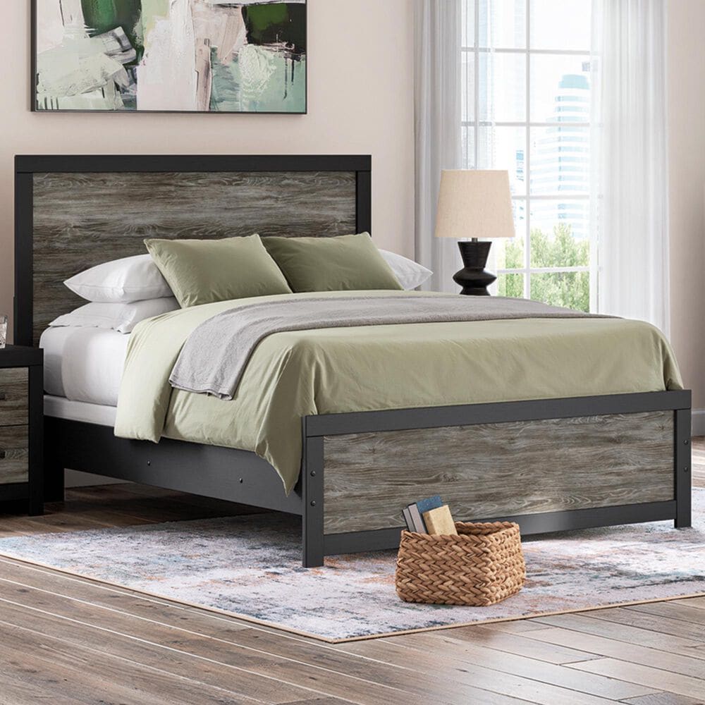 Ashley Broachmyn Queen Panel Bed in Black and Gray , , large