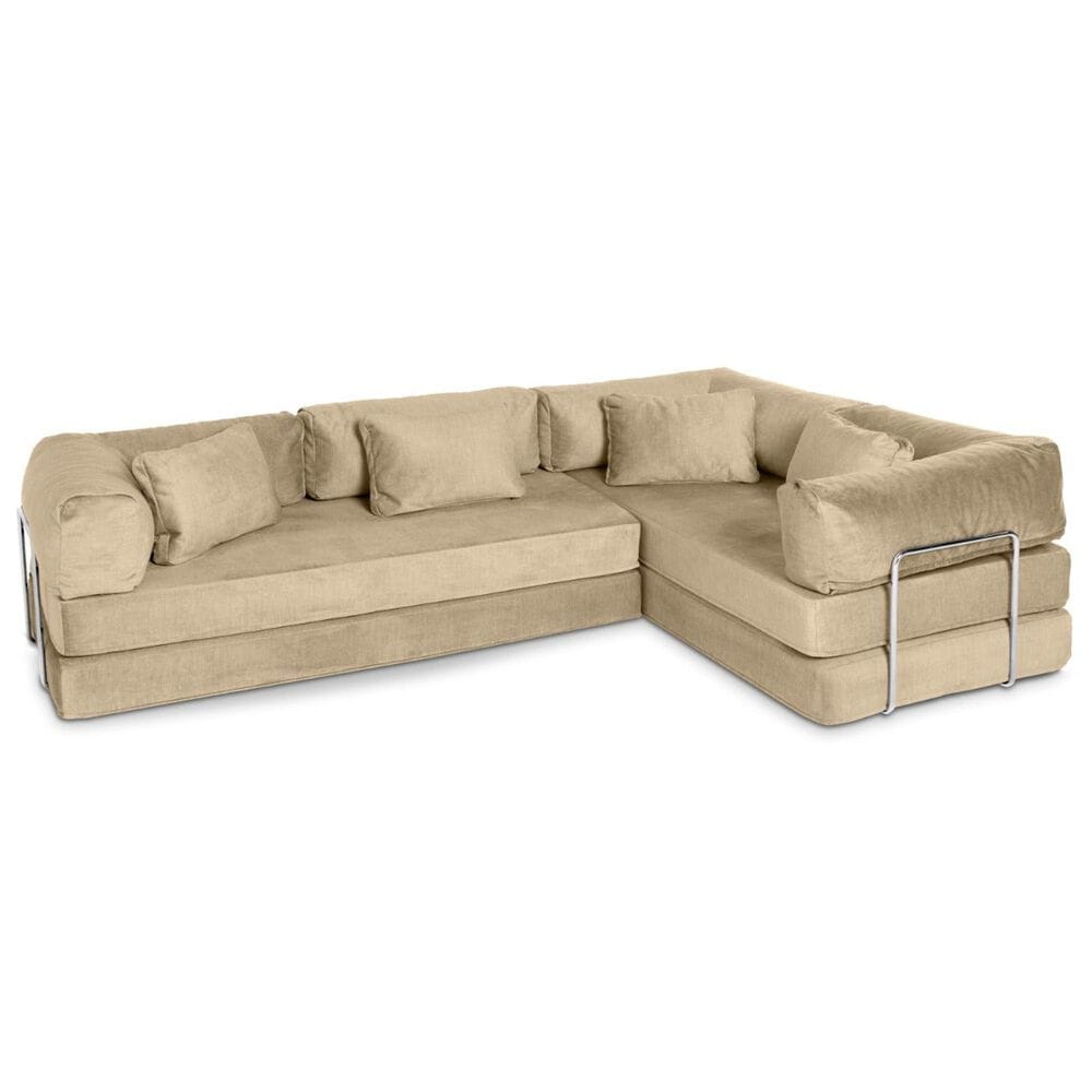 Jaxx Unsofa 2-Piece Modular Right Facing L-Shaped Sectional in Sand, , large