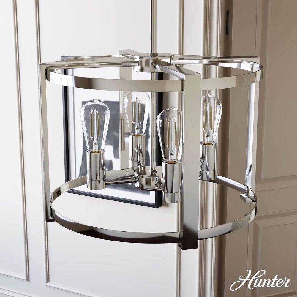 Hunter Astwood 18&quot; 4-Light Chandelier in Polished Nickel, , large