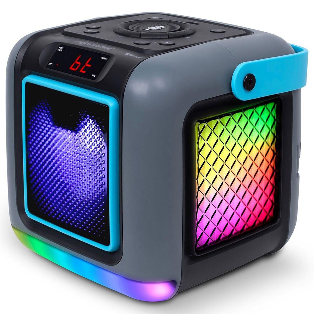 Singing Machine Mini Cube Karaoke System with Wireless Microphone in Grey, , large