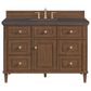 James Martin Vanities Lorelai 48" Single Vanity in Mid-Century Walnut with 3 cm Charcoal Soapstone Quartz Top, , large