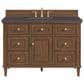 James Martin Vanities Lorelai 48" Single Vanity in Mid-Century Walnut with 3 cm Charcoal Soapstone Quartz Top, , large
