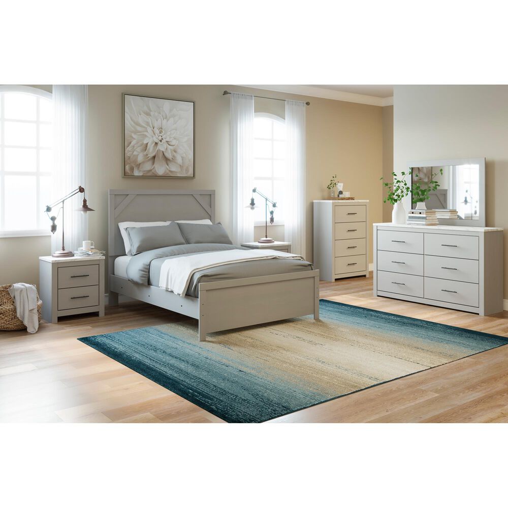 Ashley Cottonburg 6 Drawer Dresser in Light Gray and White, , large