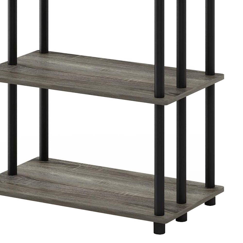 HOMLUX Turn-N-Tube 3-Tier Kitchen Storage Shelf with Top Cabinet in French Oak Grey and Black, , large