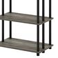 HOMLUX Turn-N-Tube 3-Tier Kitchen Storage Shelf with Top Cabinet in French Oak Grey and Black, , large