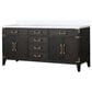 Lexora Home Laurel 72" Double Bathroom Vanity in Black Oak with White Cultured Marble Top and Rectangular Sinks, , large