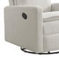 M Design Village Uptown Swivel Push Back Rocker Recliner in Boucle White, , large