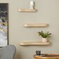 Maple and Jade 3-Piece Handmade Wall Shelf Set in Light Brown, , large