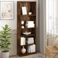 HOMLUX 5-Tier Display Bookshelf with Adjustable Shelves in Amber Pine, , large