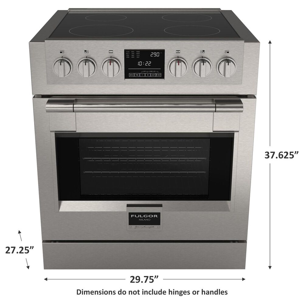 Fulgor Milano Sofia 4.1 Cu. Ft. 30&quot; Professional Induction Electric Range in Stainless Steel, , large