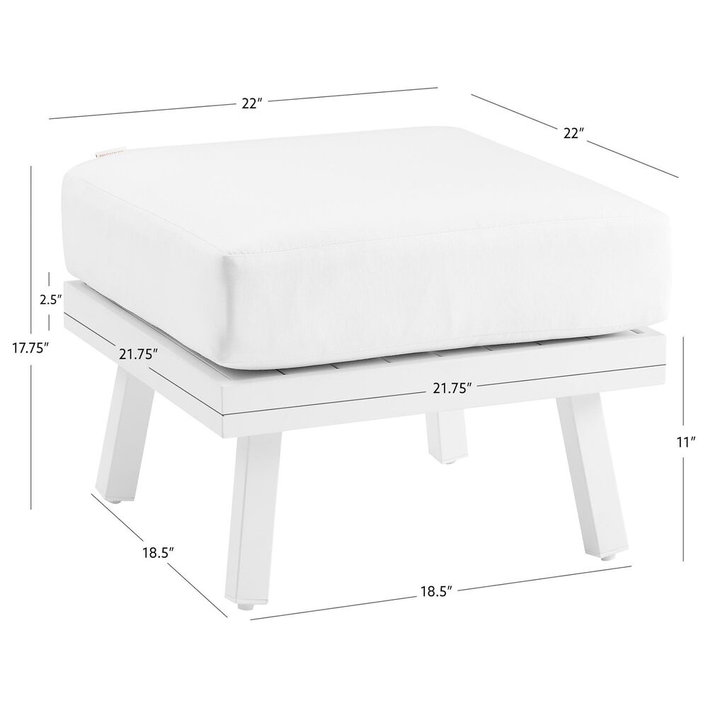 Linon Home Decor Holland Patio Ottoman in White, , large