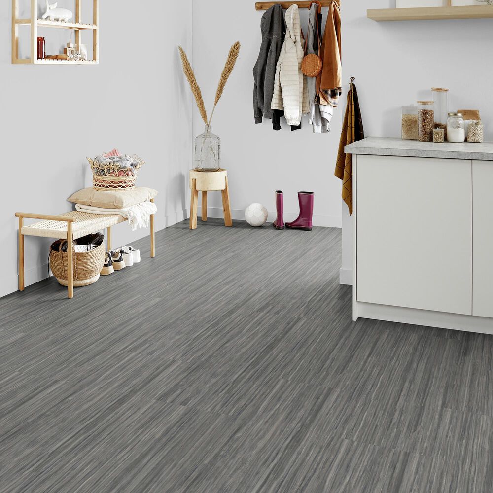 Forbo Marmoleum Cinch Loc Seal 12&quot; x 36&quot; Laminate Tile in Black Glacier, , large