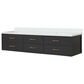 Lexora Home Castor 84" Double Bathroom Vanity in Black with 2 cm White Cultured Marble Top and Rectangular Sinks, , large