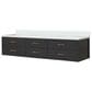 Lexora Home Castor 84" Double Bathroom Vanity in Black with 2 cm White Cultured Marble Top and Rectangular Sinks, , large
