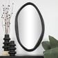Maple and Jade Oval Wooden Wall Mirror in Black, , large