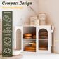 HOMLUX Small Slat Arch-Door Bread Box in White, , large