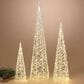 The Gerson Company 3-Piece Electric Trees with LED Lights in White, , large