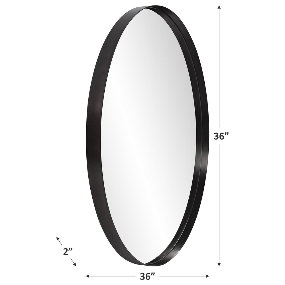 Howard Elliott Steele Round Mirror in Black, , large