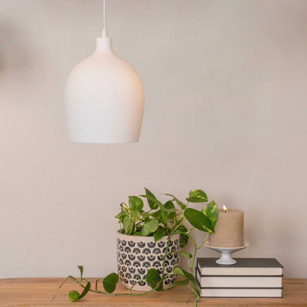 Creative Coop Sienna 1-Light Large Pendant in White, , large
