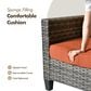 HOMLUX 3-Piece Modular Outdoor Sofa Set with Two Ottomans in Orange, , large