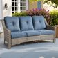 HOMLUX Outdoor Wicker Conversation Sofa in Denim Blue, , large