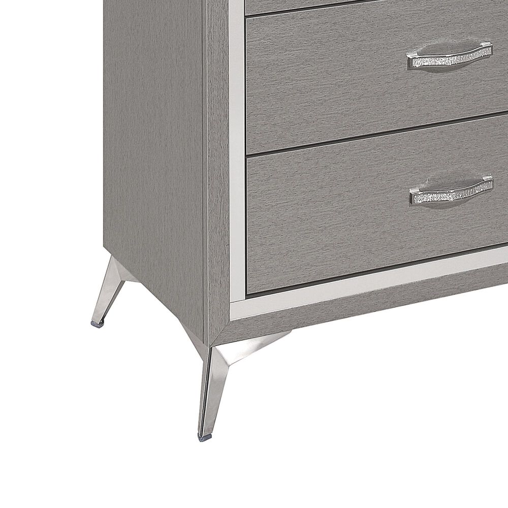 New Heritage Design Huxley 5-Drawer Chest in Gray, , large