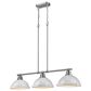 Golden Lighting Duncan 3-Light Pendant with White Shade in Pewter, , large