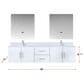 Lexora Home Geneva 80" Double Bathroom Vanity in Glossy White with 2 cm White Quartz Top and Rectangular Sinks, , large