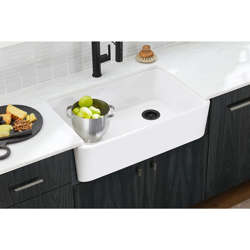 Kohler Ironridge 34" Undermount Single-Bowl Farmhouse Kitchen Sink in White, , large