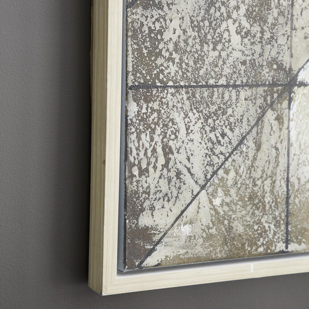 Maple and Jade 39&quot; x 39&quot; Abstract Wall Art in White, Taupe and Gray, , large