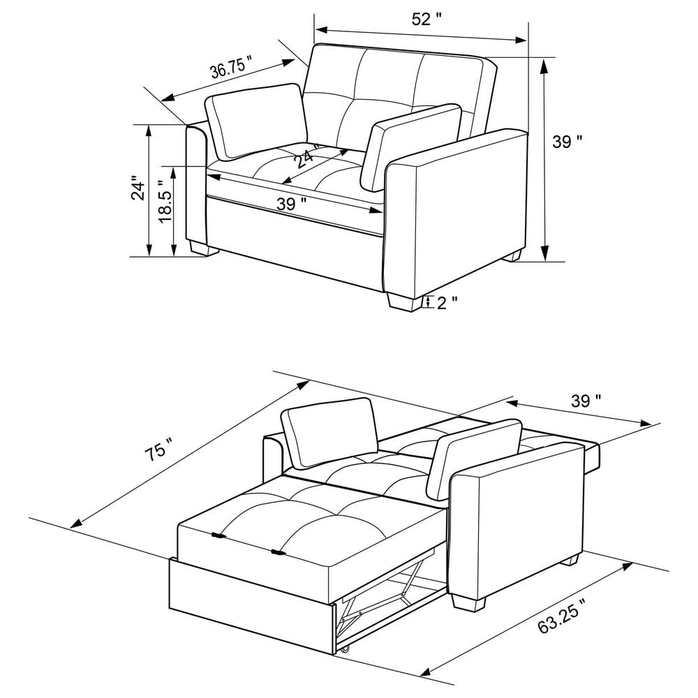 COASTER CO OF AMERICA Edith Convertible Sofa, , large