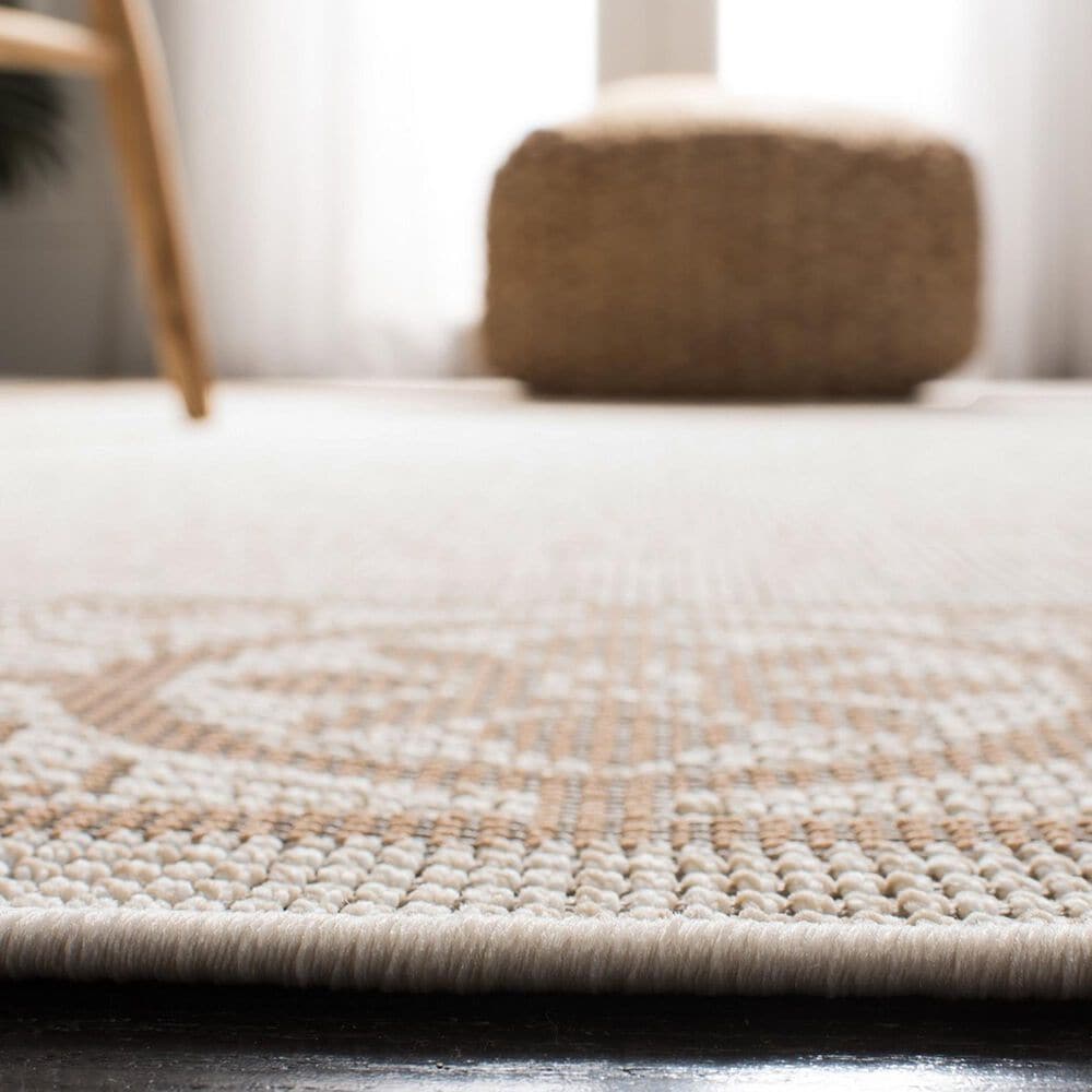 Safavieh Bermuda Floral 4&#39; x 6&#39; Ivory and Beige Indoor/Outdoor Area Performance Rug, , large