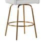 LumiSource Hannah Swivel Counter Stool with White Faux Leather Upholstery in Gold (Set of 2), , large