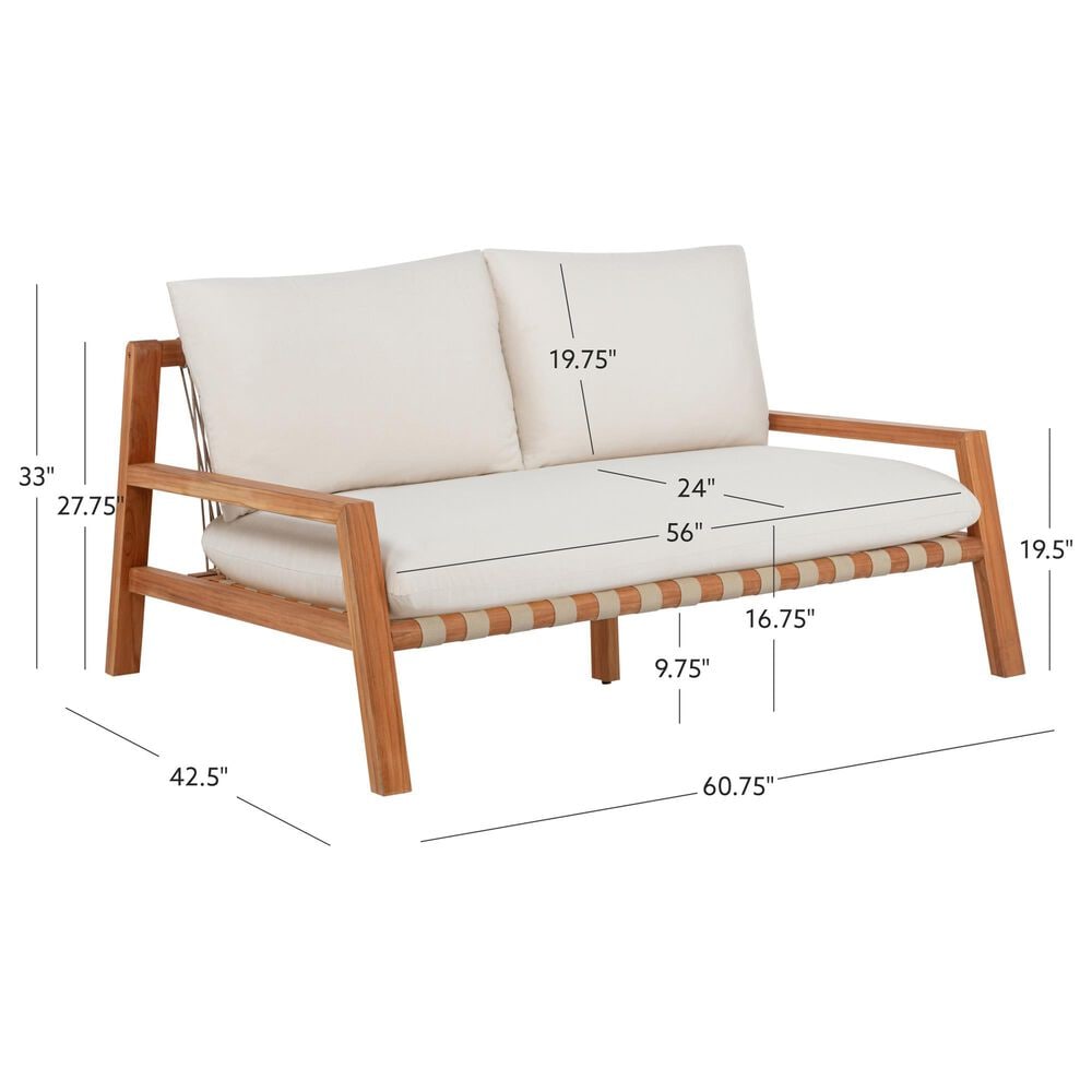 Linon Home Decor Cassius Slanted Back Bench in Off-White, , large