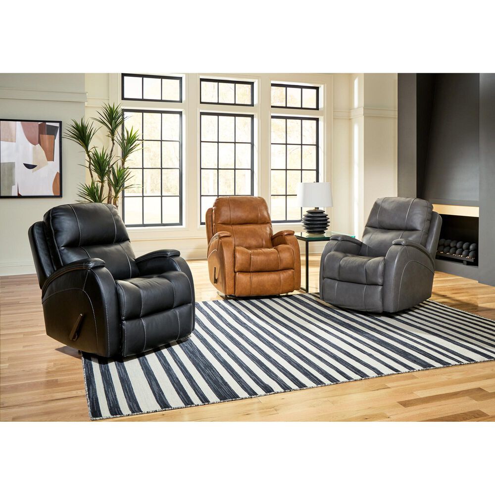 HomeStretch Phantom Power Swivel Glider Recliner in Brown, , large
