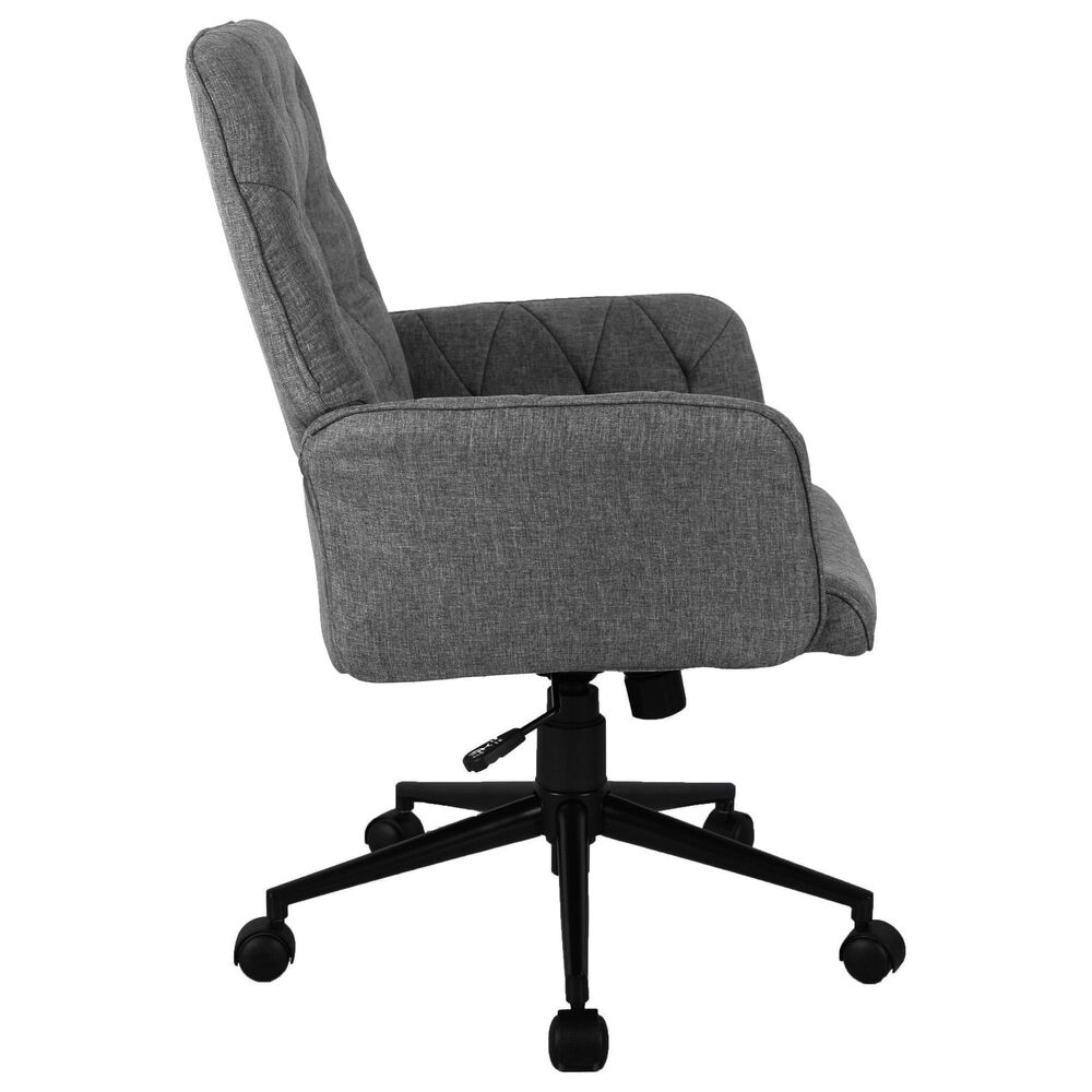 Rta Products Llc Modern Upholstered Tufted Office Chair with Arms in Grey, , large