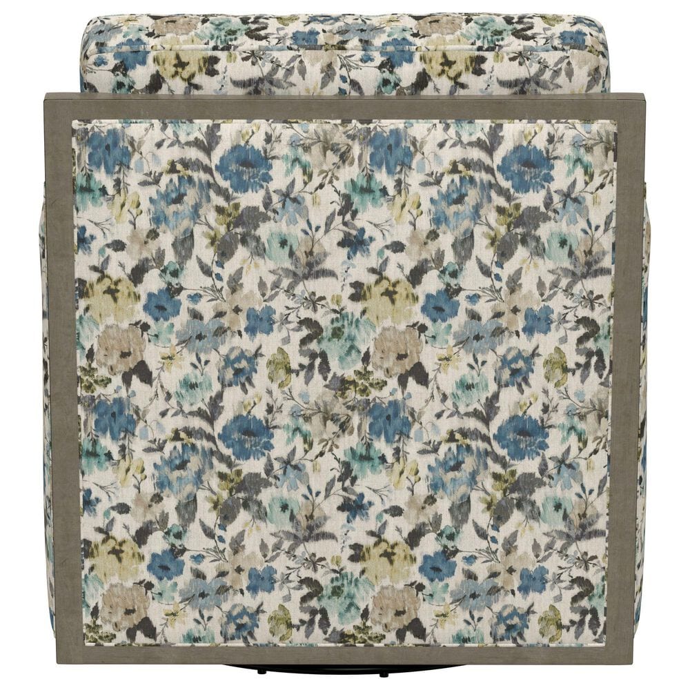 Emerald Home Furnishings Cecily Swivel Accent Chair in Blue Meadow, , large