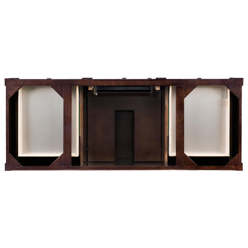 James Martin Vanities Brittany 60" Single Bathroom Vanity in Burnished Mahogany with 3 cm Eternal Jasmine Pearl Silestone Top, Rectangular Sink and FreePower Wireless Charger, , large